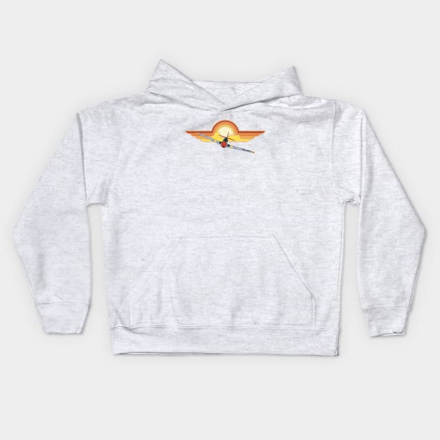 P-51 Mustang Sunset Kids Hoodie by Kassi Skye